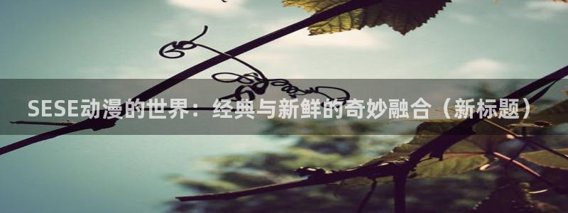 动漫天堂网站：SESE动漫的世界：经典与新鲜的奇妙融合（新标题）