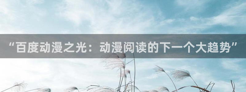 acg动漫天堂：“百度动漫之光：动漫阅读的下一个大趋势”