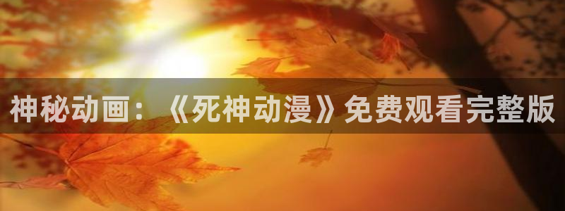 动漫天堂免费版：神秘动画：《死神动漫》免费观看完整版